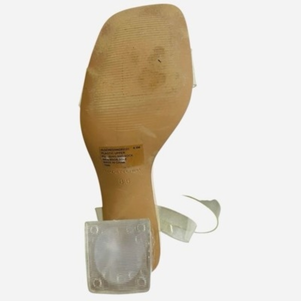 Steve Madden Camille Women's Clear Block Heel Ankle Strap Sandals Sz 8.5 - Picture 7 of 7